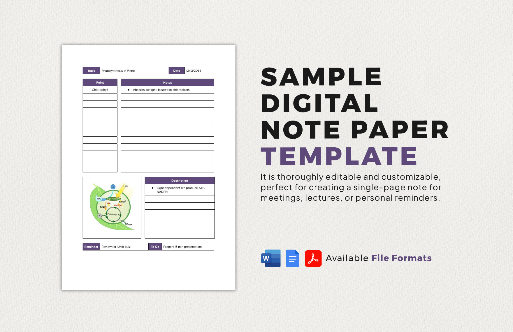 Sample Digital Note Paper Template in Word, PDF, Google Docs - Download | Template.net