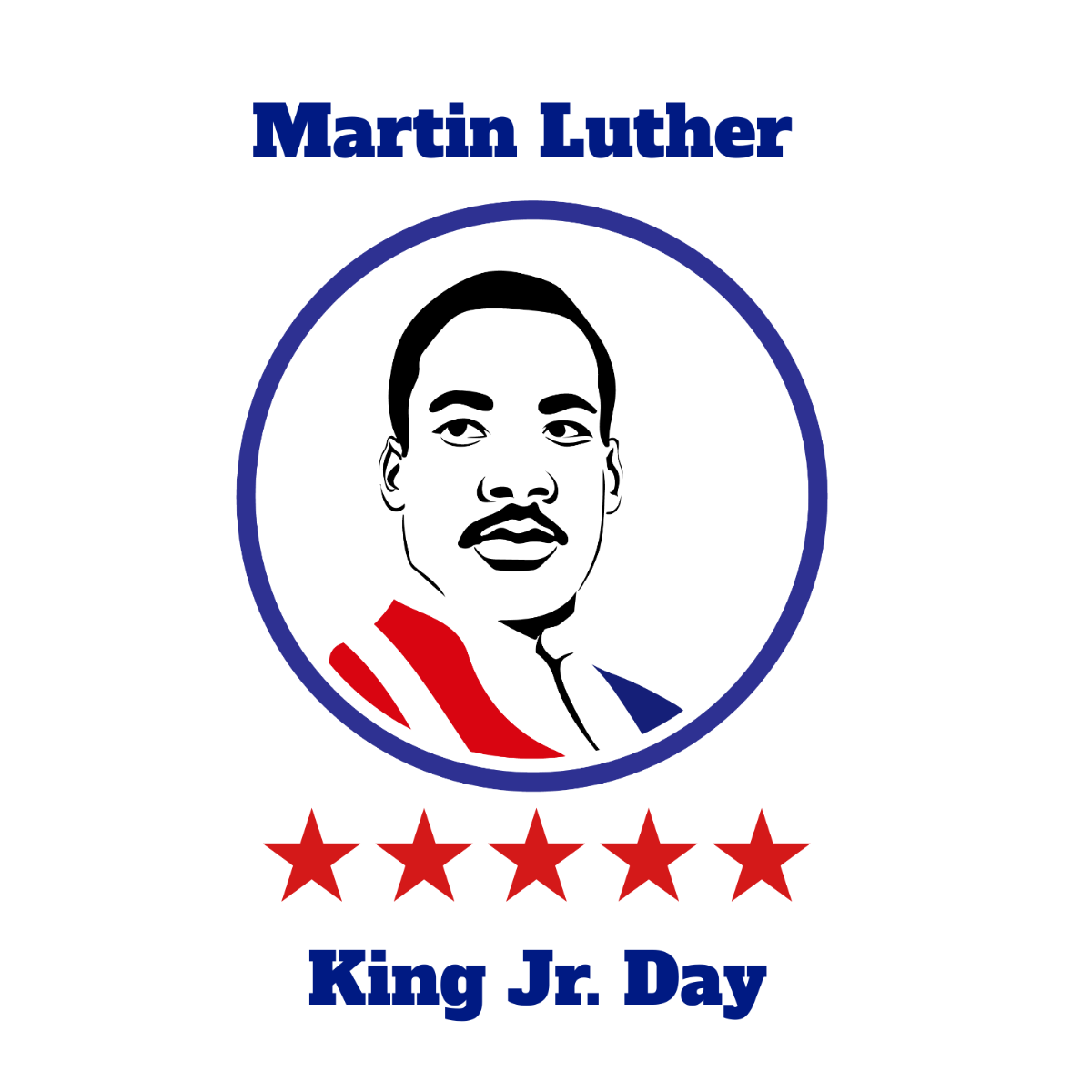 Martin Luther King Day Clip Art Template