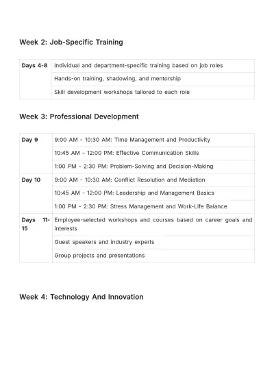 Free Employee Training Schedule HR Template to Edit Online