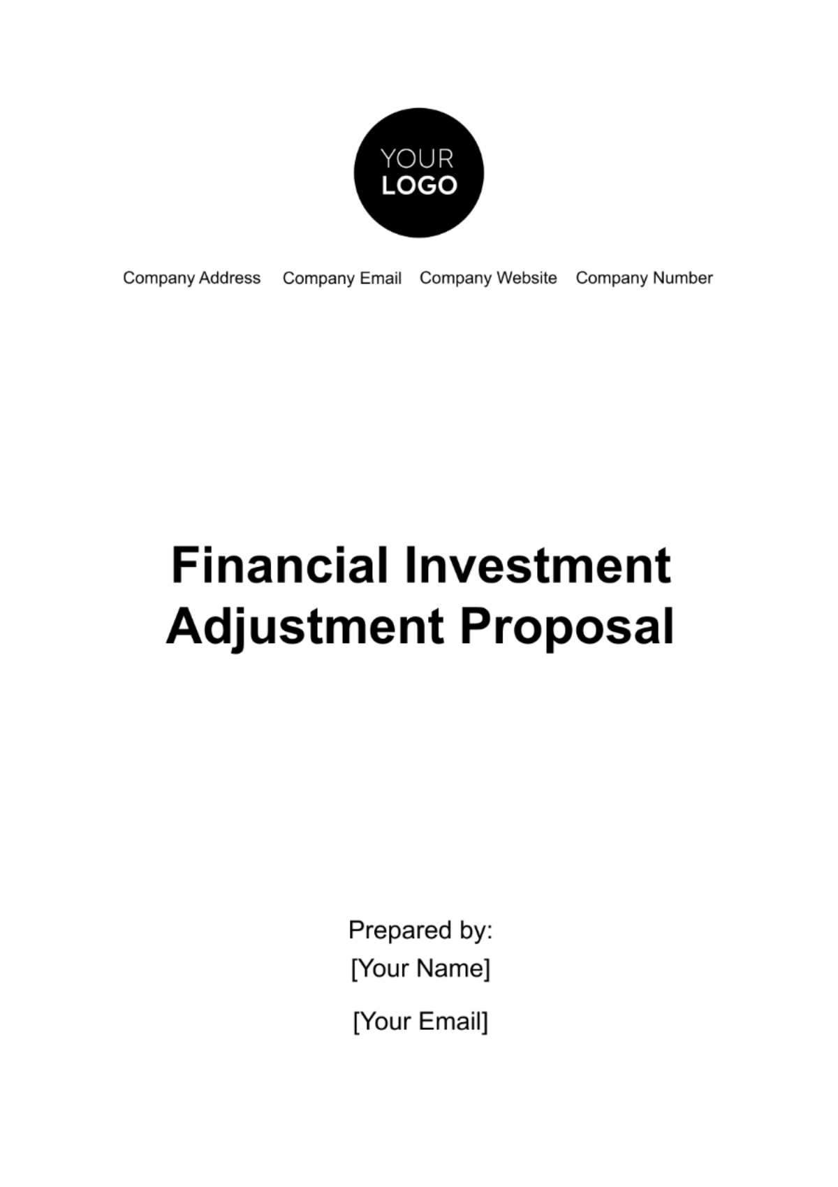 Financial Investment Adjustment Proposal Template