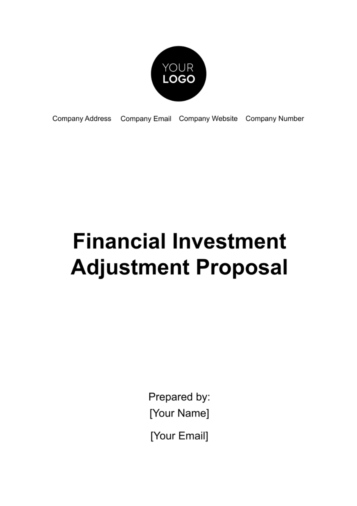 Financial Investment Adjustment Proposal Template