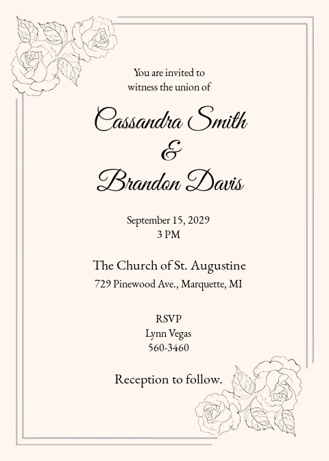 Traditional Wedding Invitation Template Free Illustrator Word Outlook Apple Pages