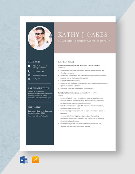 Free Functional Resume Template - Download in Word, Google Docs ...