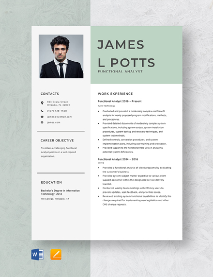 Free Functional Tester Resume - Download in Word, Apple Pages ...