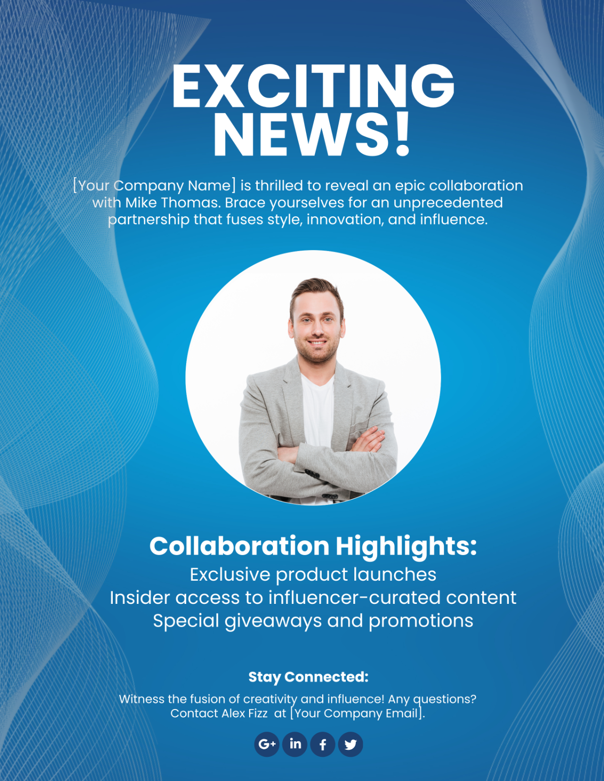 Influencer Partnership Announcement Flyer