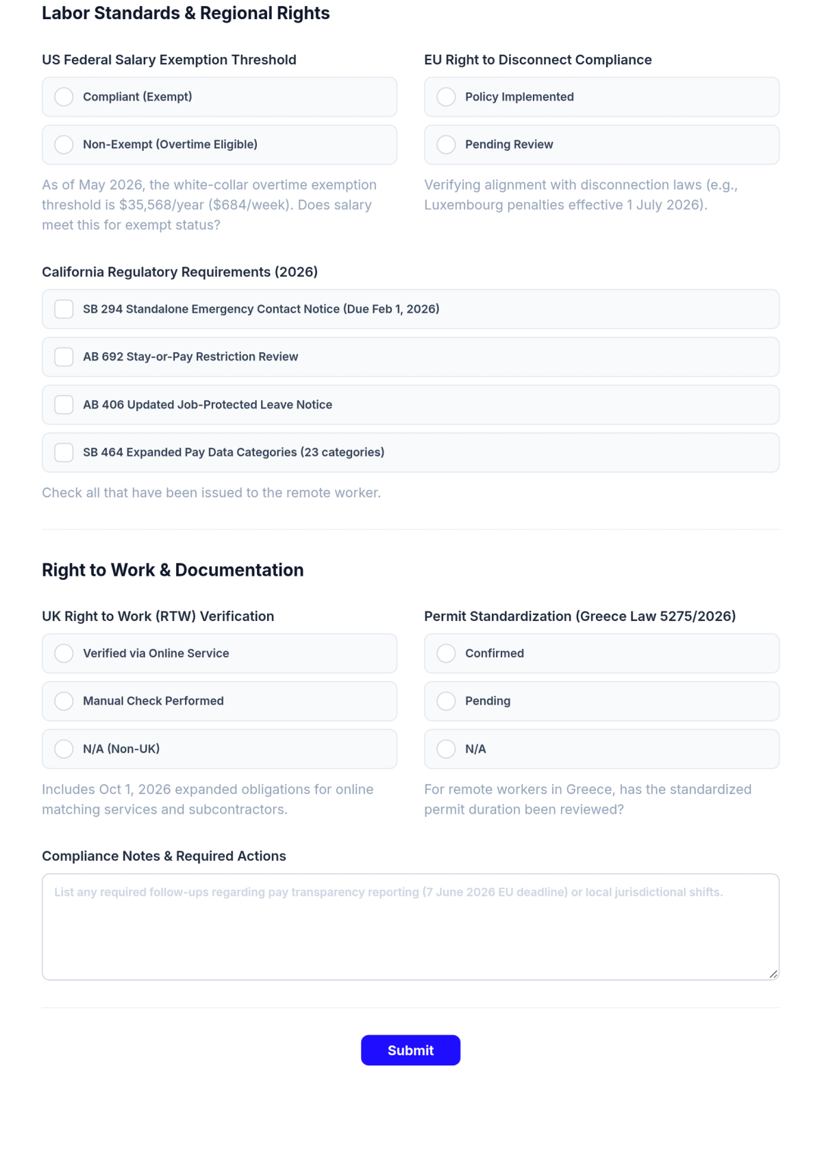 Free Remote Work Compliance Checklist HR Template & AI Maker Free Remote Work Compliance Checklist HR Template & AI Maker