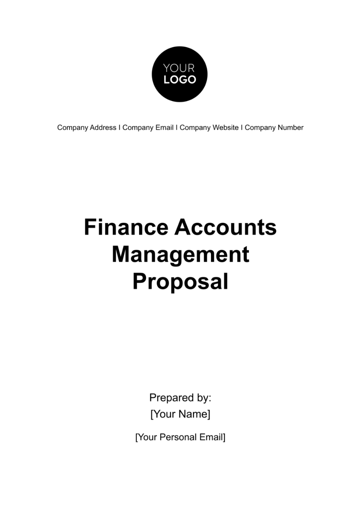 Finance Accounts Management Proposal Template