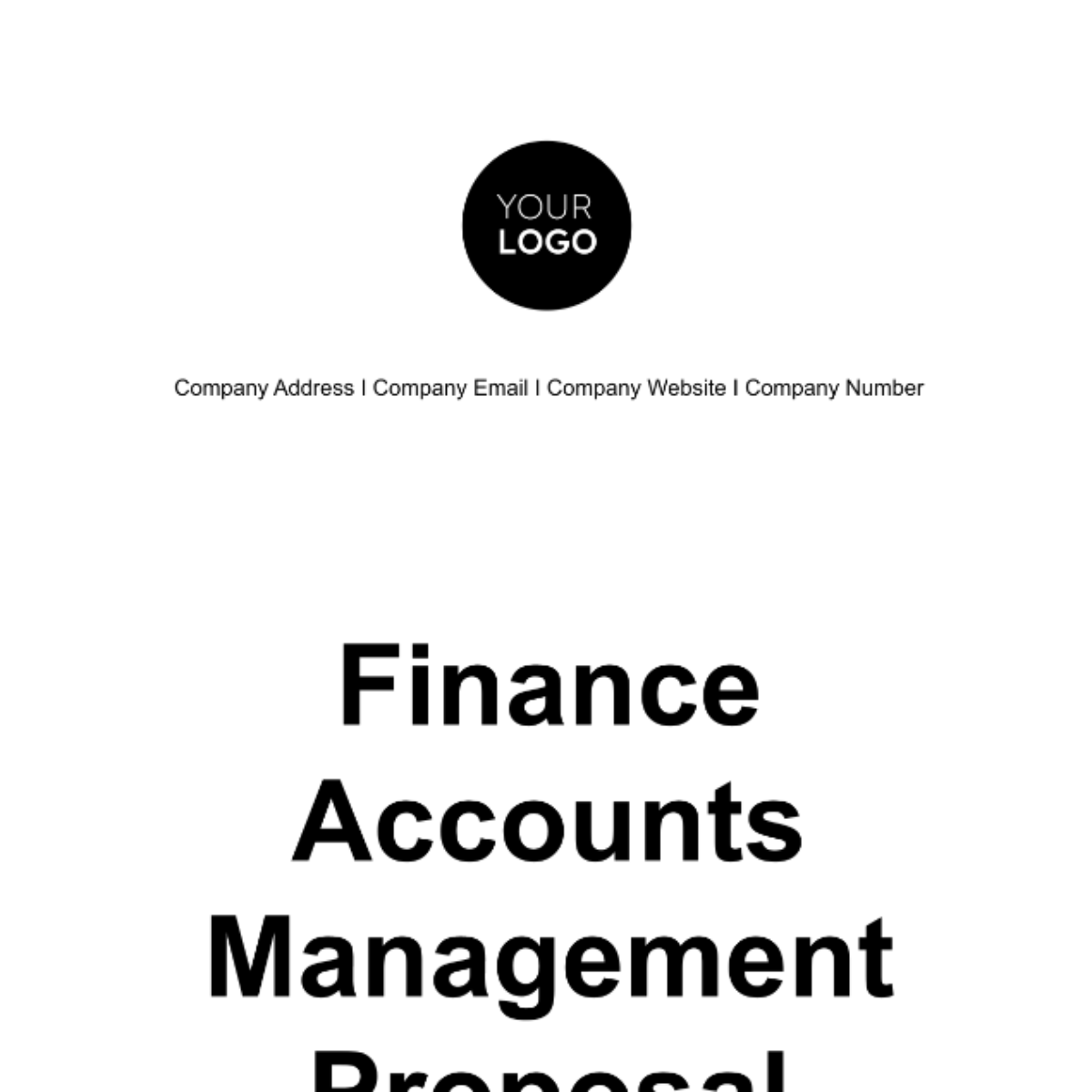 Finance Accounts Management Proposal Template