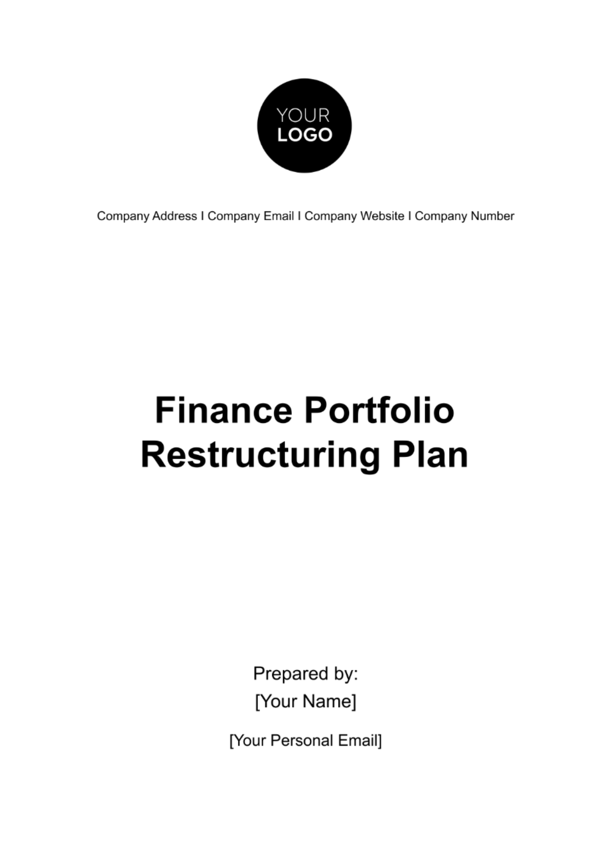 Finance Portfolio Restructuring Plan Template