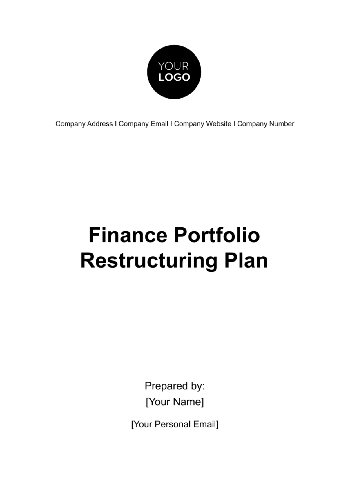 Finance Portfolio Restructuring Plan Template