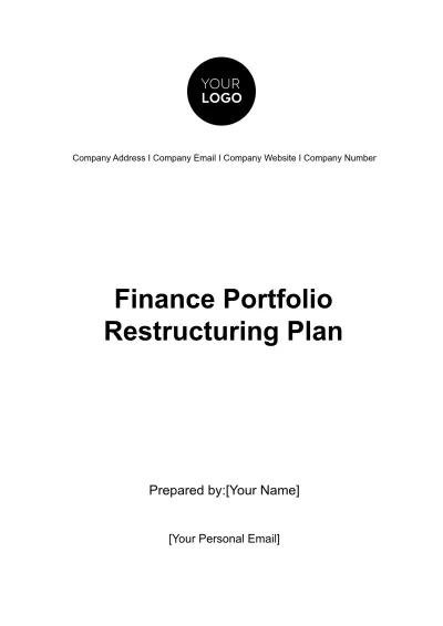 Free Finance Portfolio Restructuring Plan Template to Edit Online