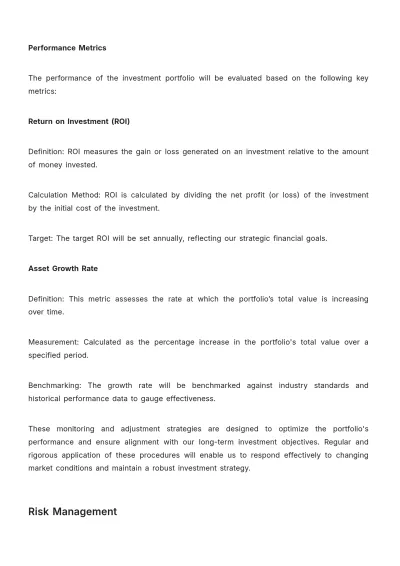 Free Finance Portfolio Restructuring Plan Template to Edit Online