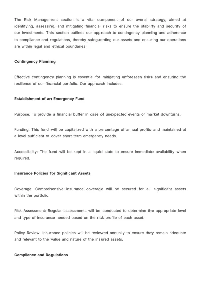 Free Finance Portfolio Restructuring Plan Template to Edit Online