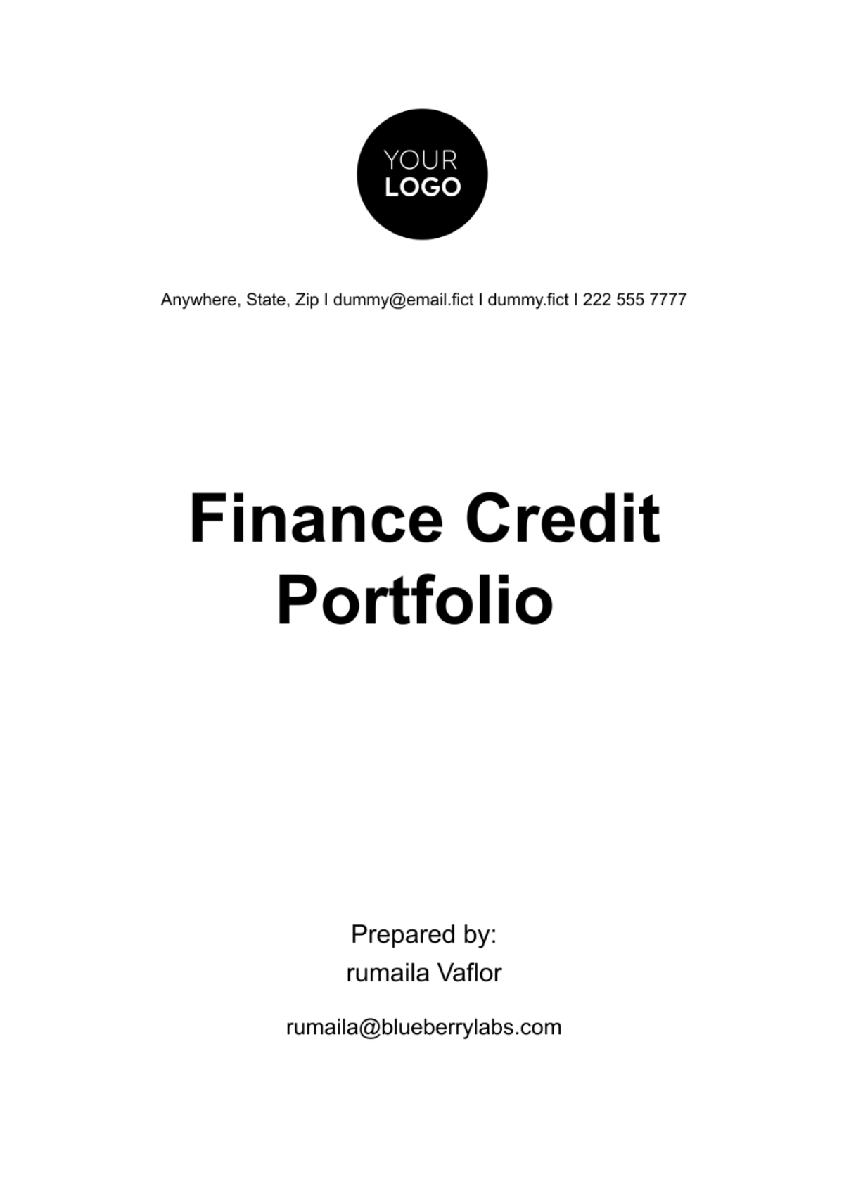 Finance Credit Portfolio Template