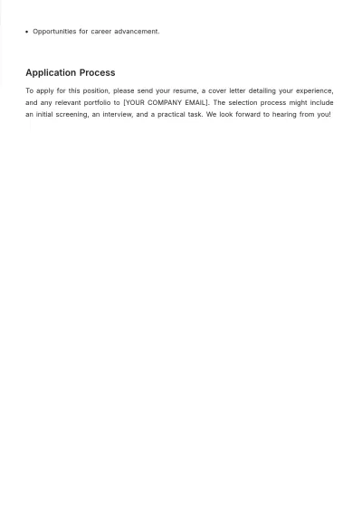 Free Concert Event Planner Job Description Template to Edit Online