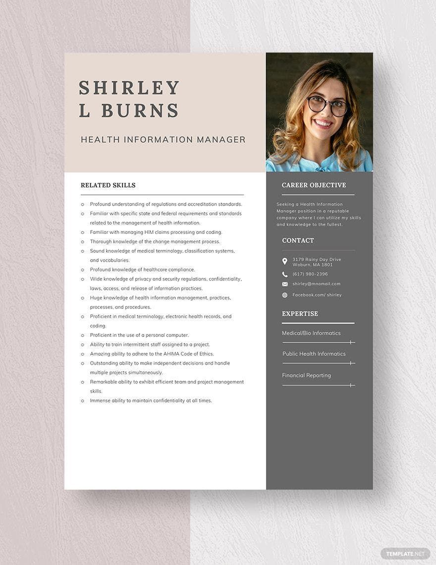 Health Information Manager Resume