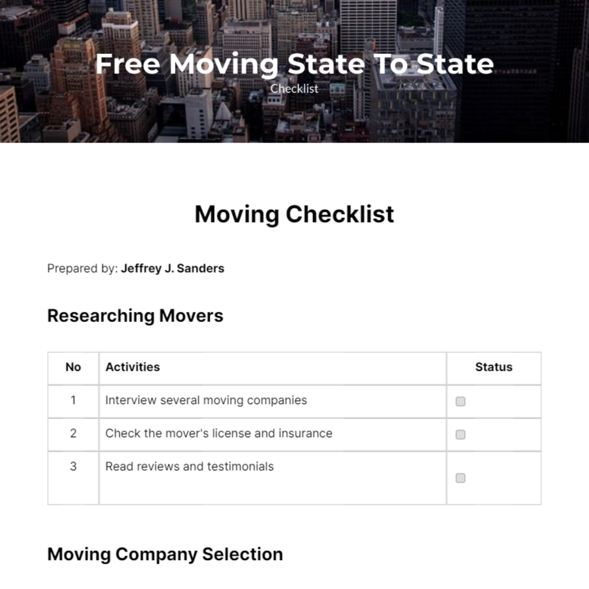 Moving State To State Checklist Template - Edit Online & Download ...