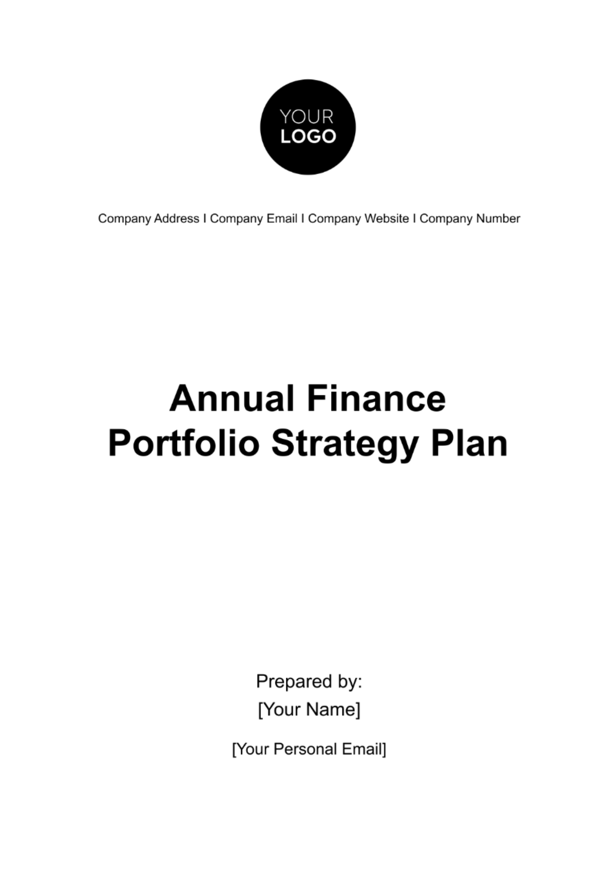 Annual Finance Portfolio Strategy Plan Template