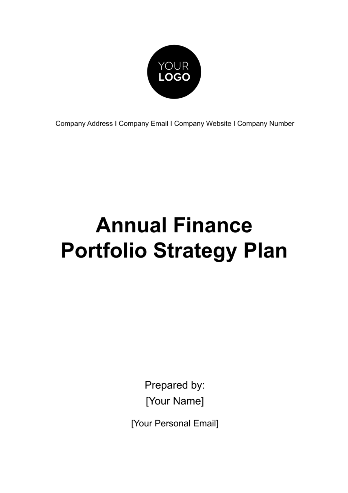 Annual Finance Portfolio Strategy Plan Template