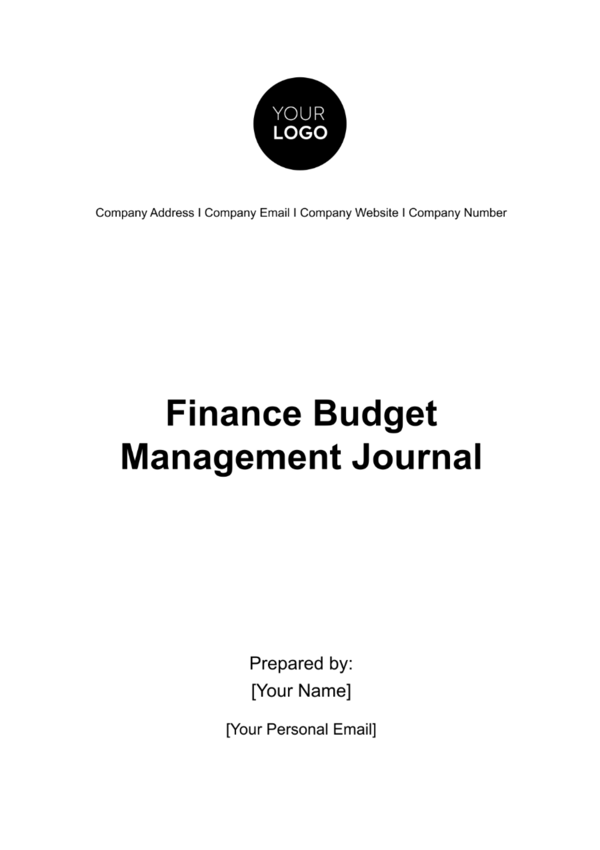 Finance Budget Management Journal Template
