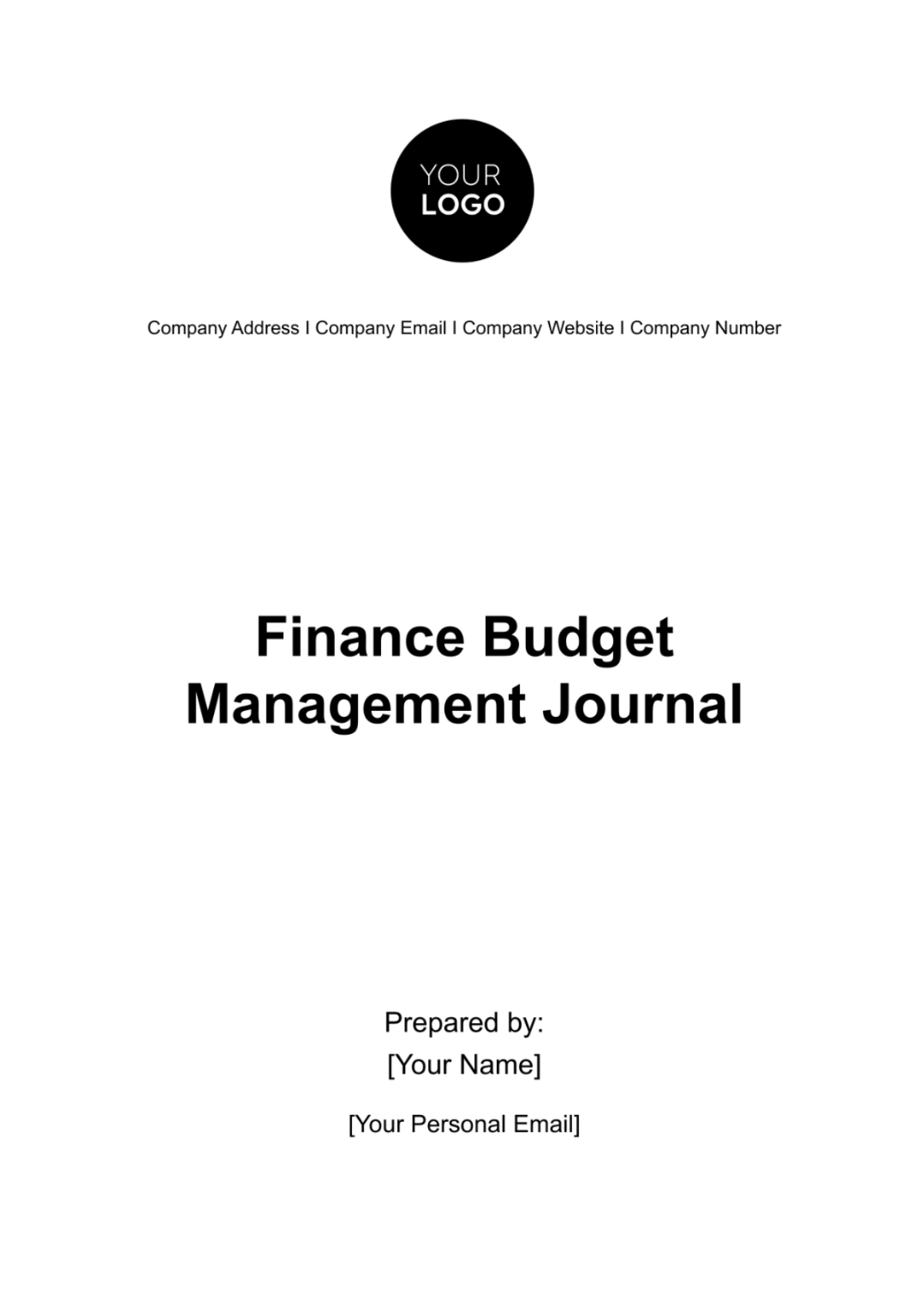 Finance Budget Management Journal Template