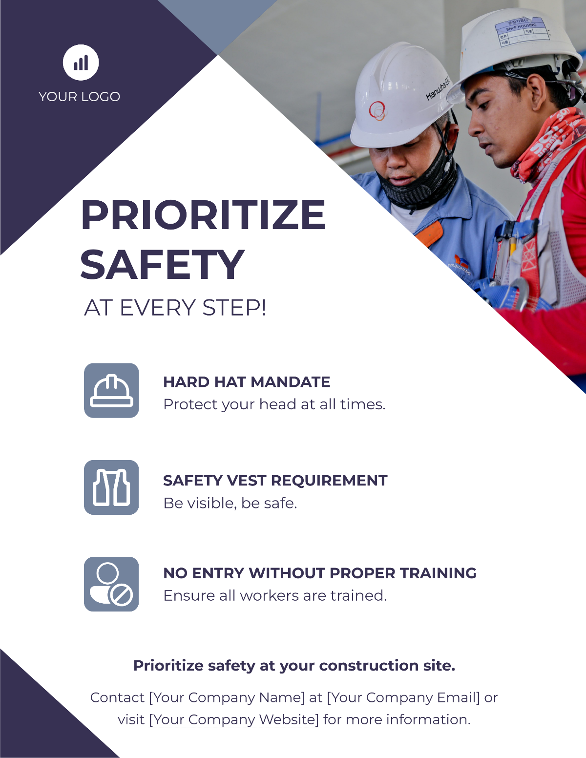Construction Site Safety Rules Flyer