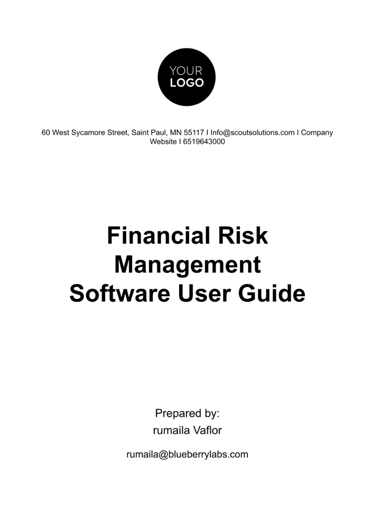 Financial Risk Management Software User Guide Template