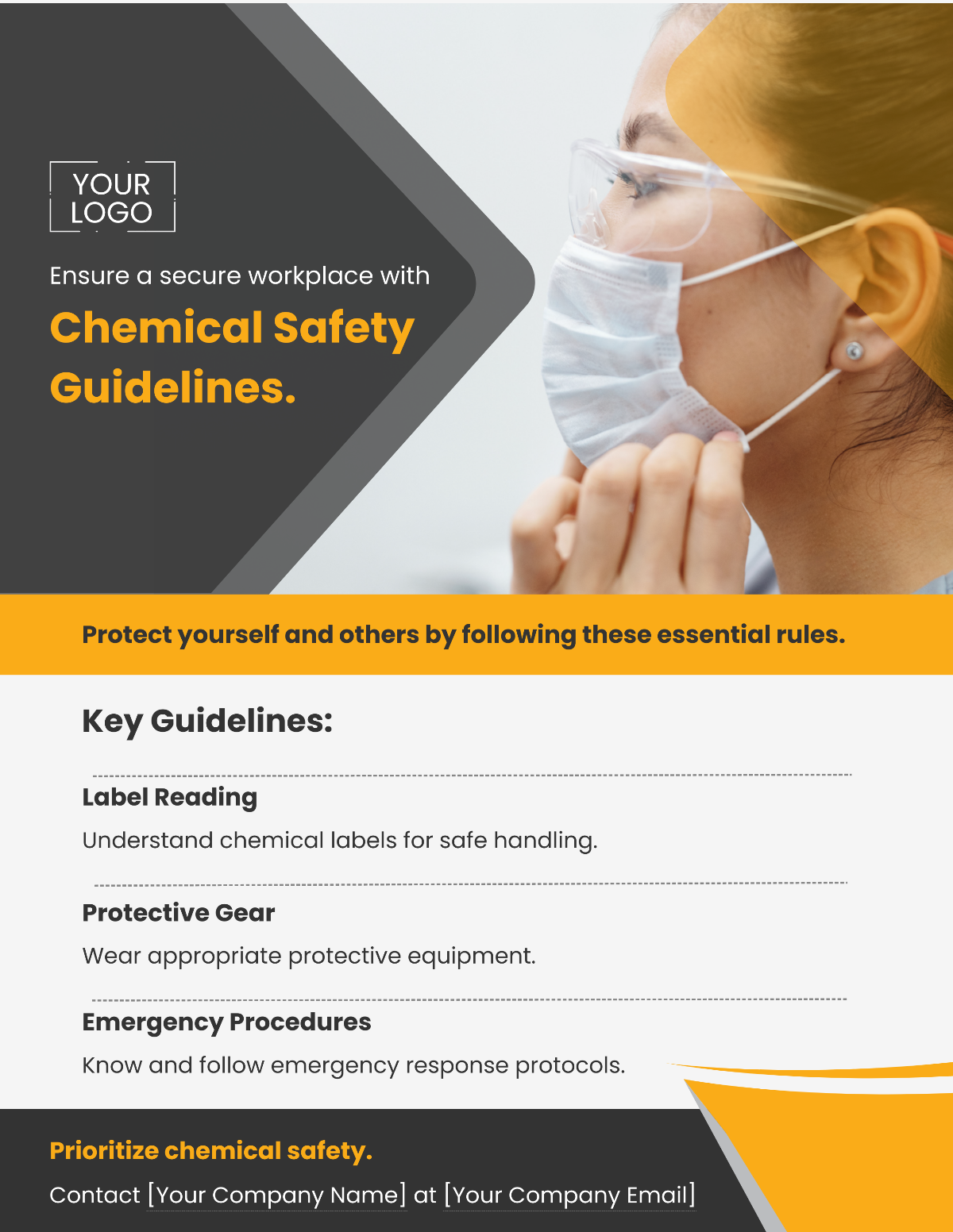 Chemical Safety Guidelines Flyer Template