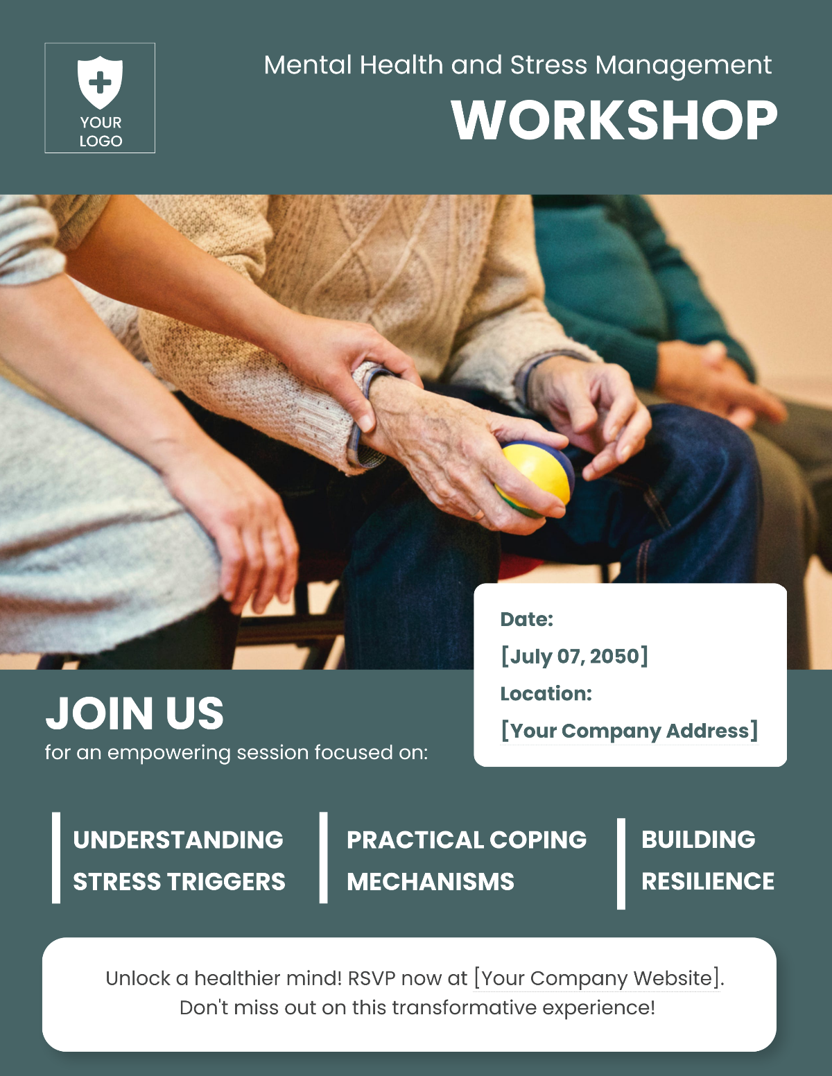 Mental Health and Stress Management Workshop Flyer Template