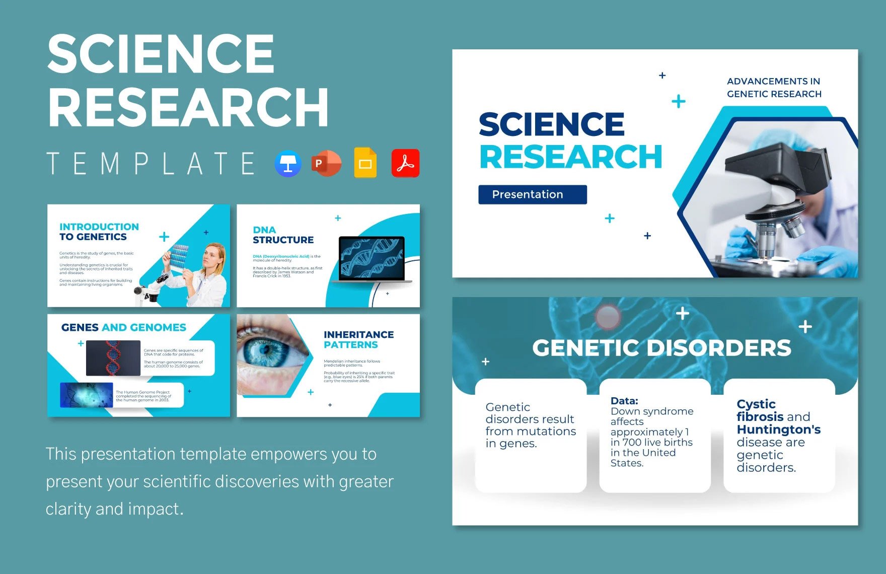 Science Research Template in PDF, PowerPoint, Google Slides, Apple Keynote