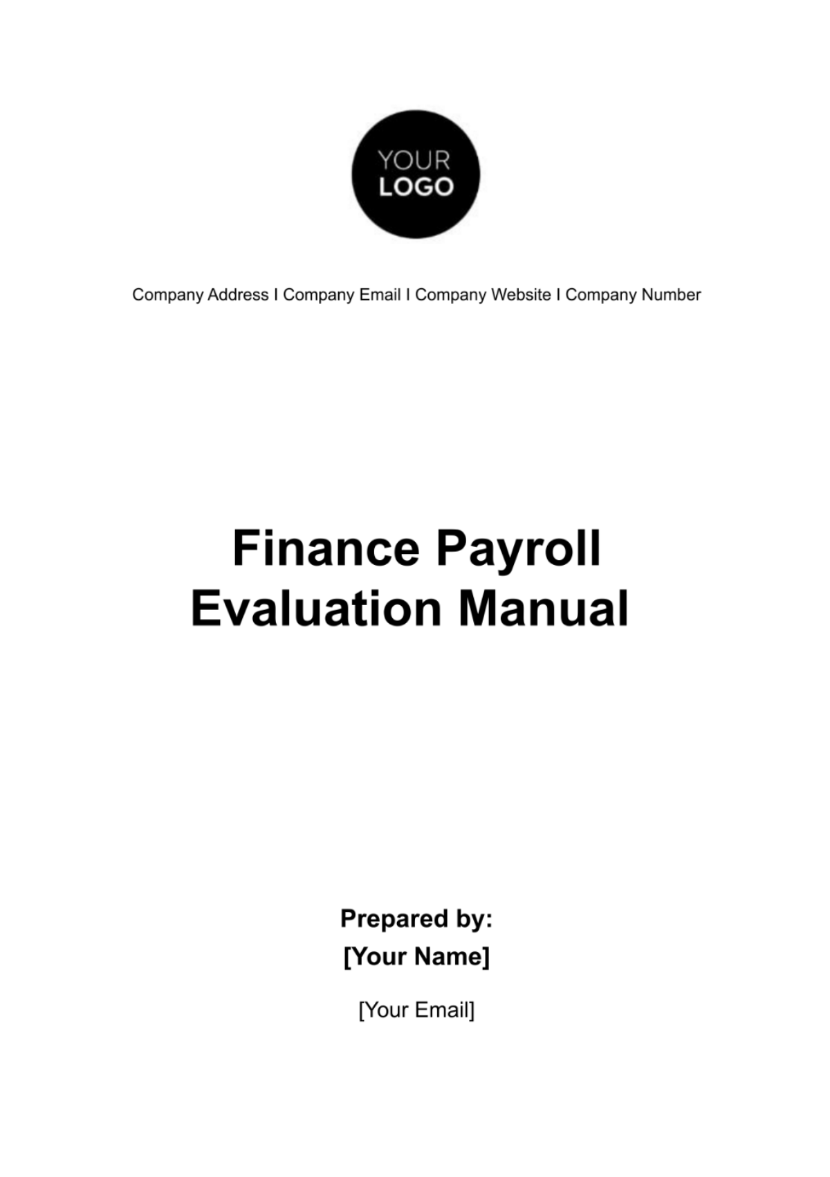Finance Payroll Evaluation Manual Template
