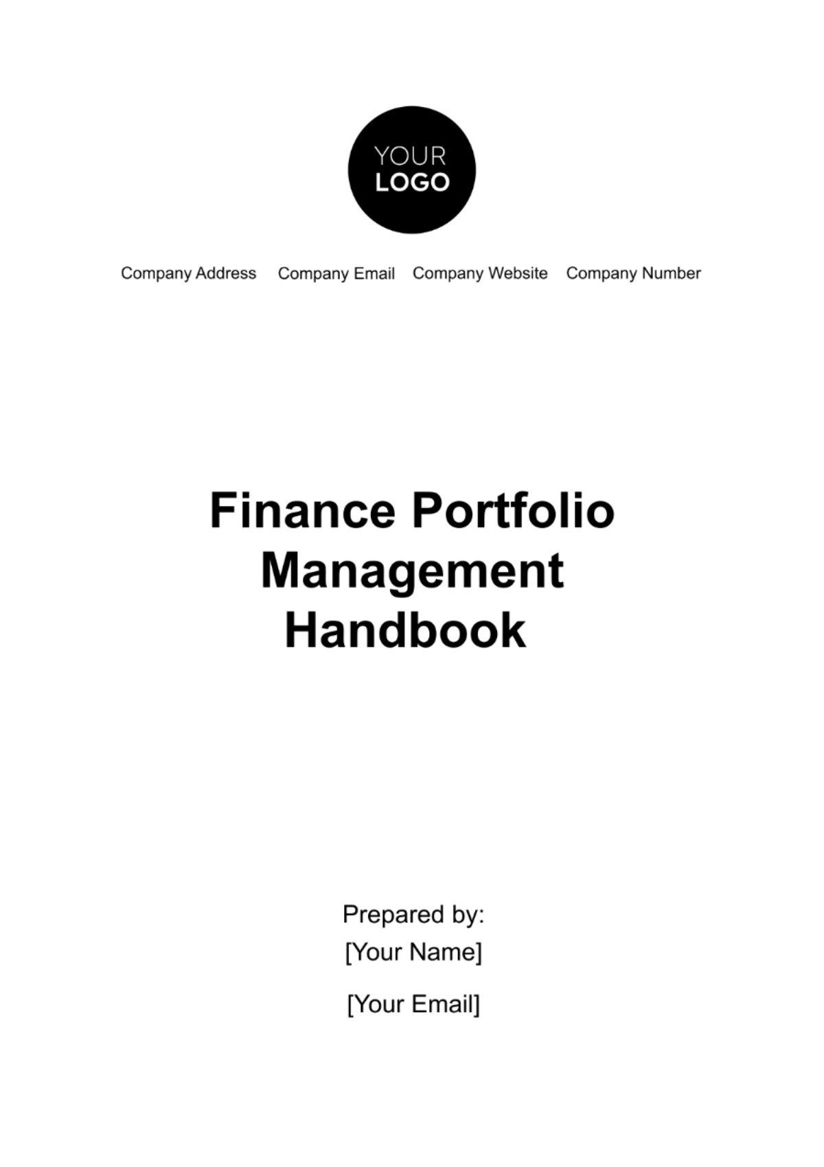 Finance Portfolio Management Handbook Template