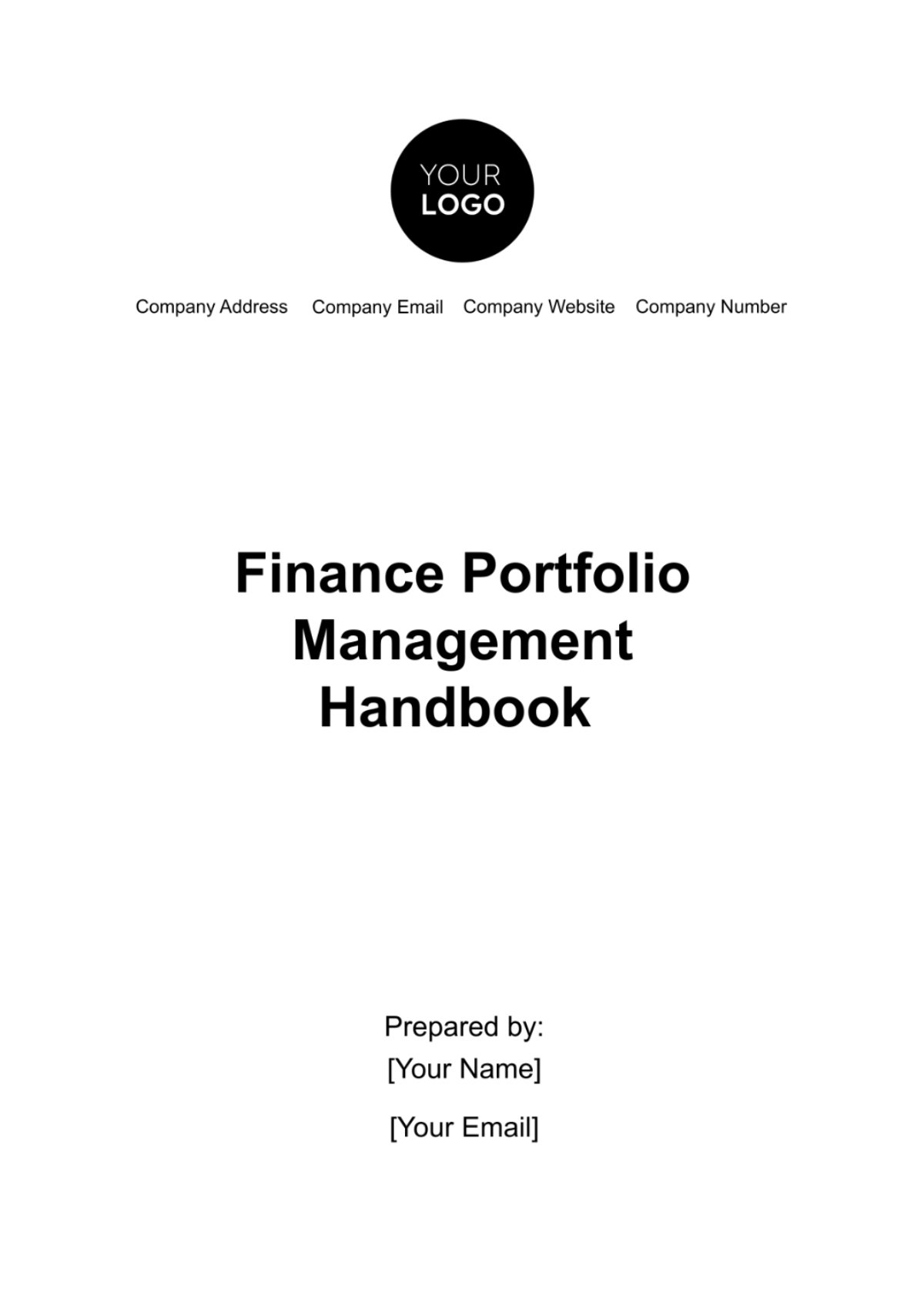 Finance Portfolio Management Handbook Template