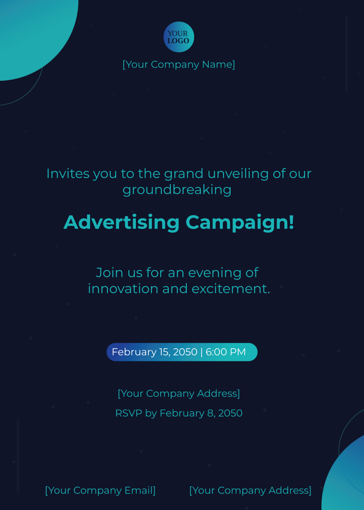 Advertising Campaign Launch Invitation Card Template