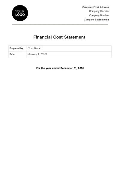 Free Financial Cost Statement Template to Edit Online