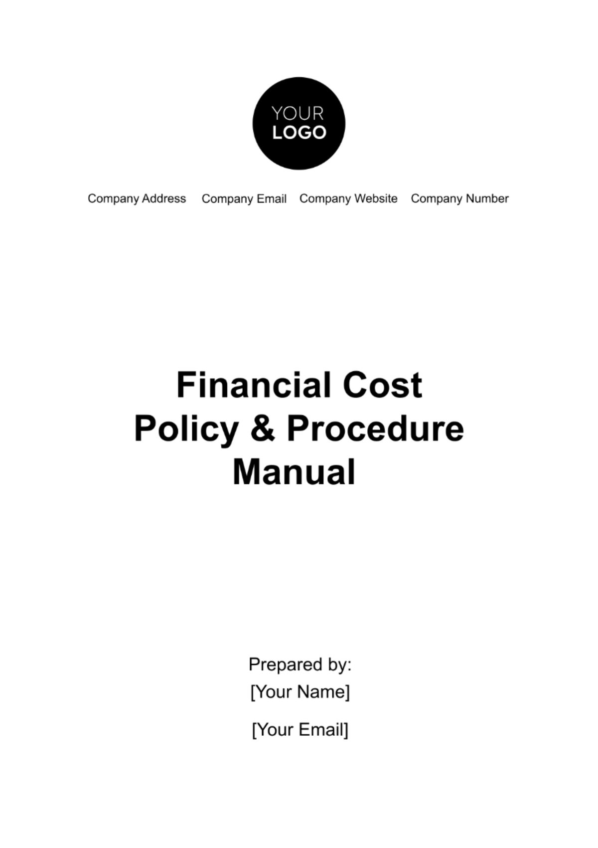 Financial Cost Policy & Procedure Manual Template
