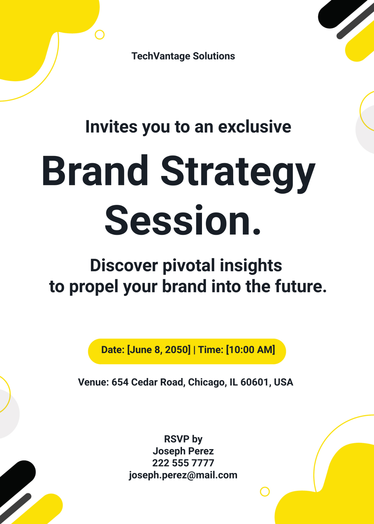 Brand Strategy Session Invitation Card Template - Edit Online & Download