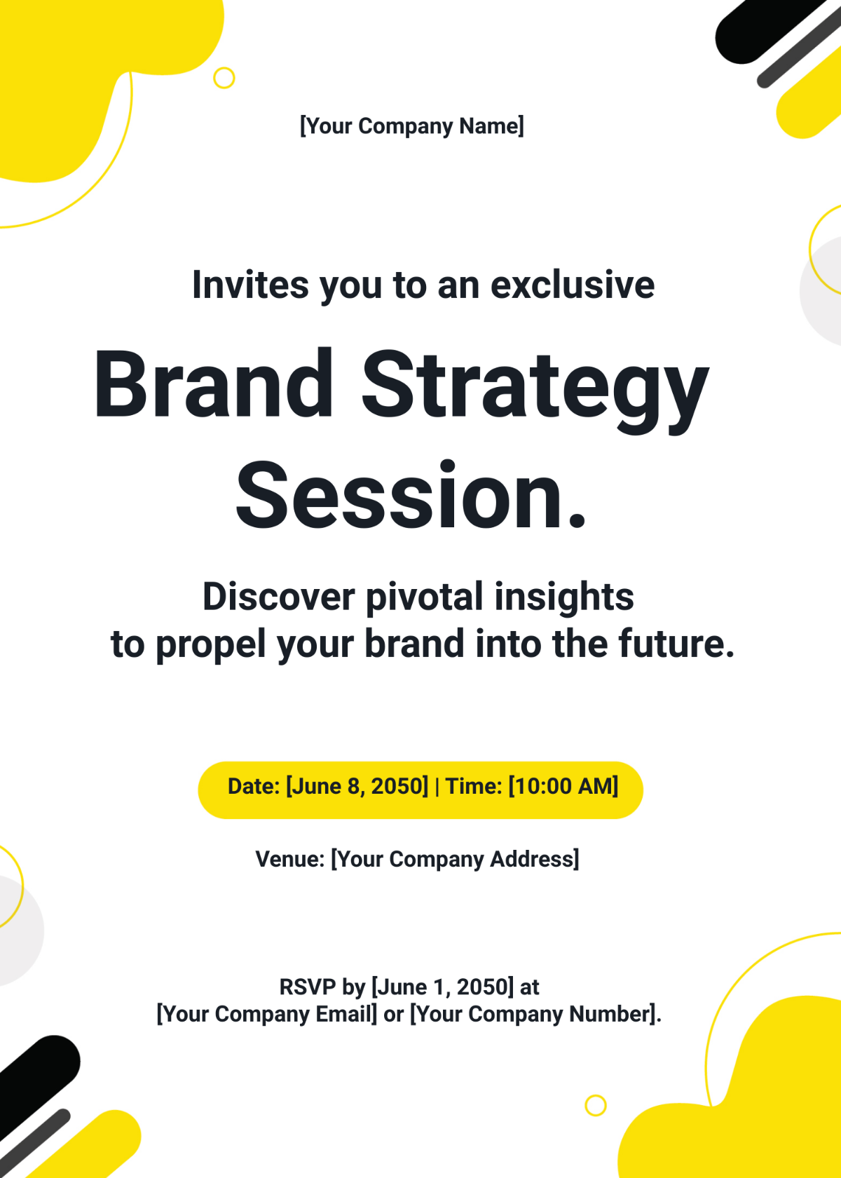 Brand Strategy Session Invitation Card Template