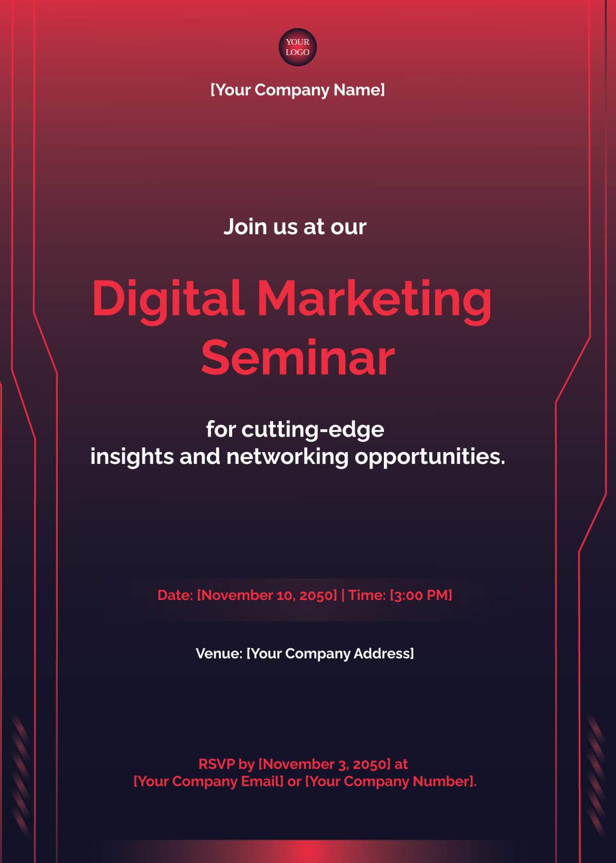Digital Marketing Seminar Invitation Card Template