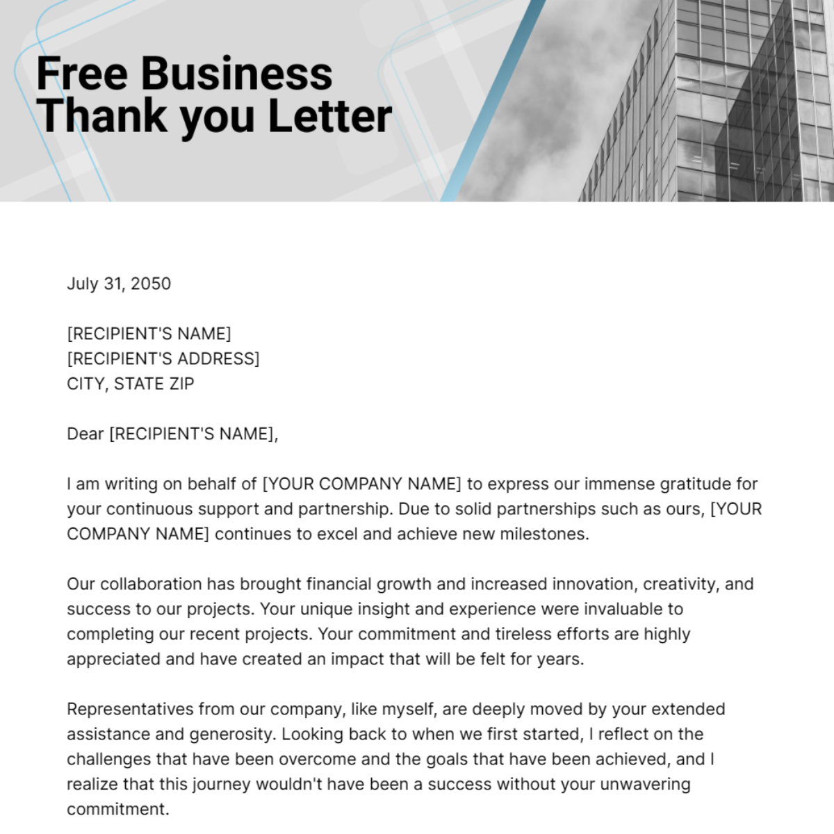 Business Thank you Letter Template - Edit Online & Download