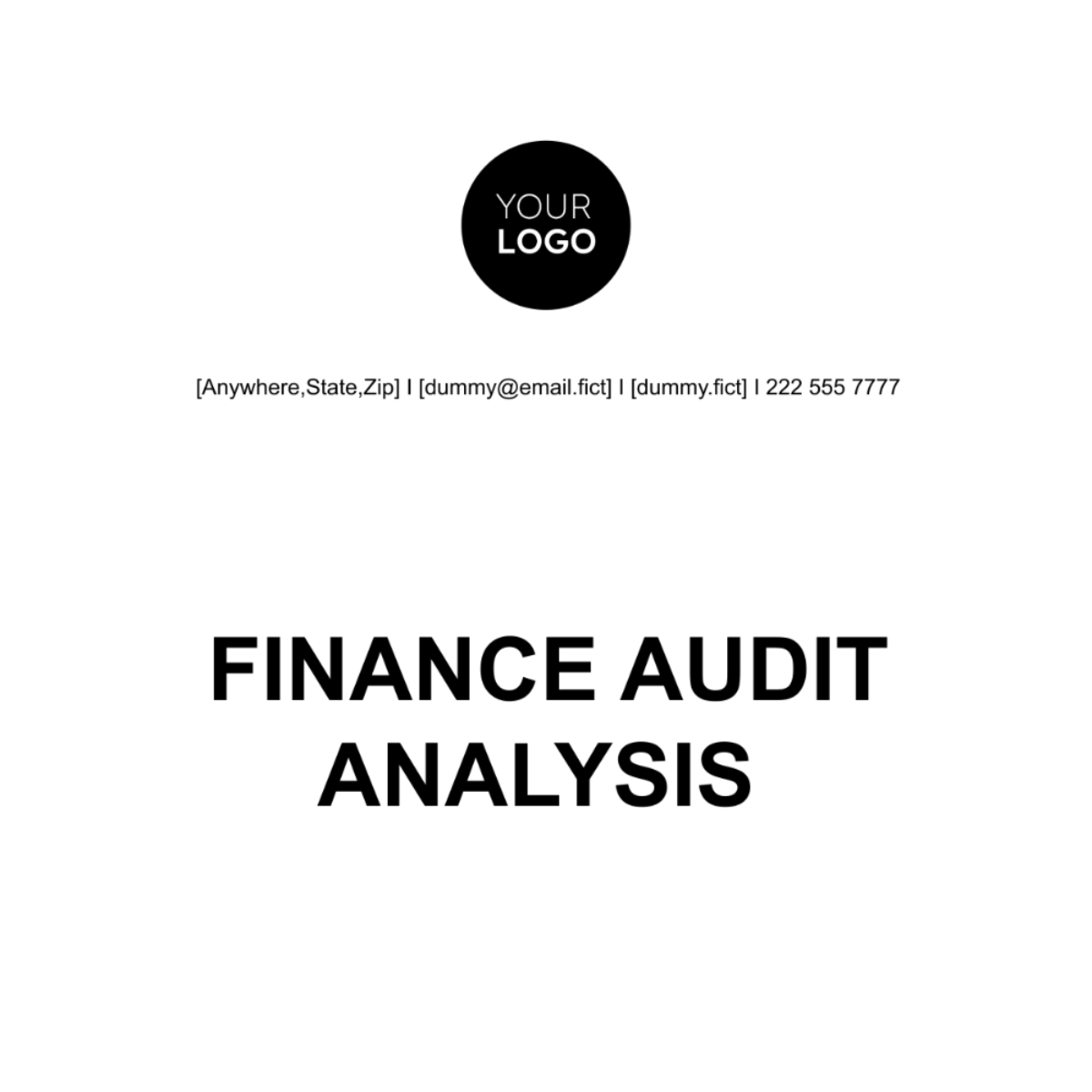 Finance Audit Analysis Template