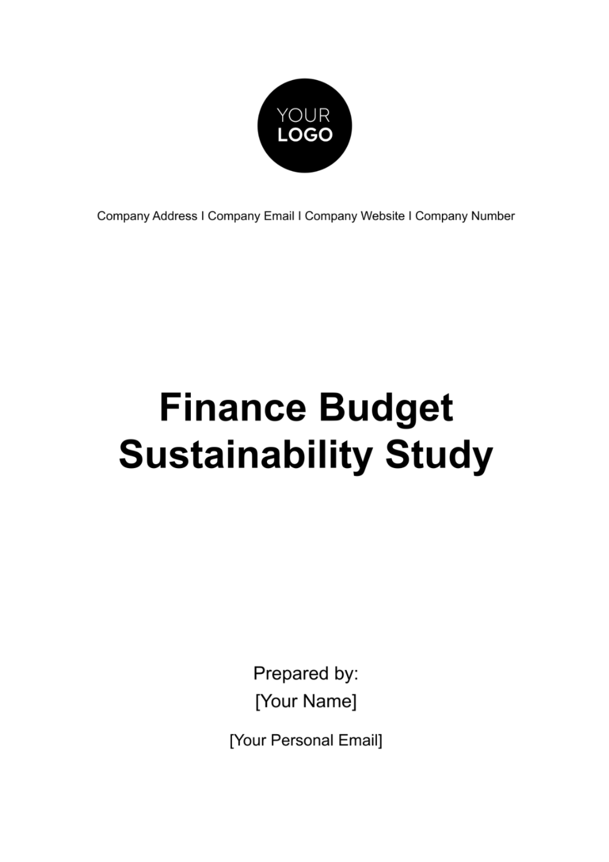 Finance Budget Sustainability Study Template