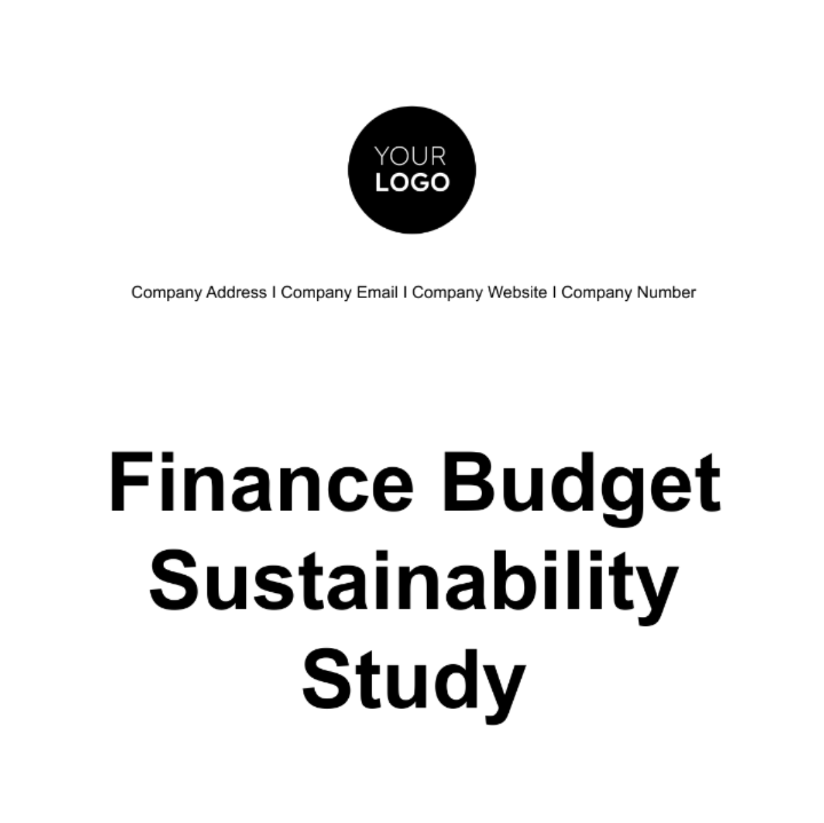 Finance Budget Sustainability Study Template