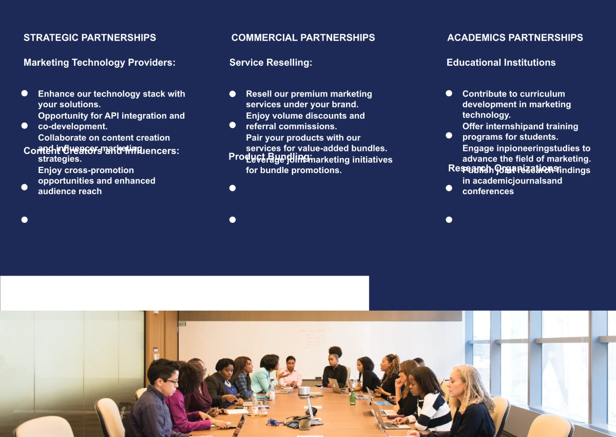 Free Marketing Partnership Opportunities Pamphlet Template to Edit Online