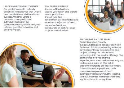 Free Partnership and Collaboration Pamphlet Template to Edit Online