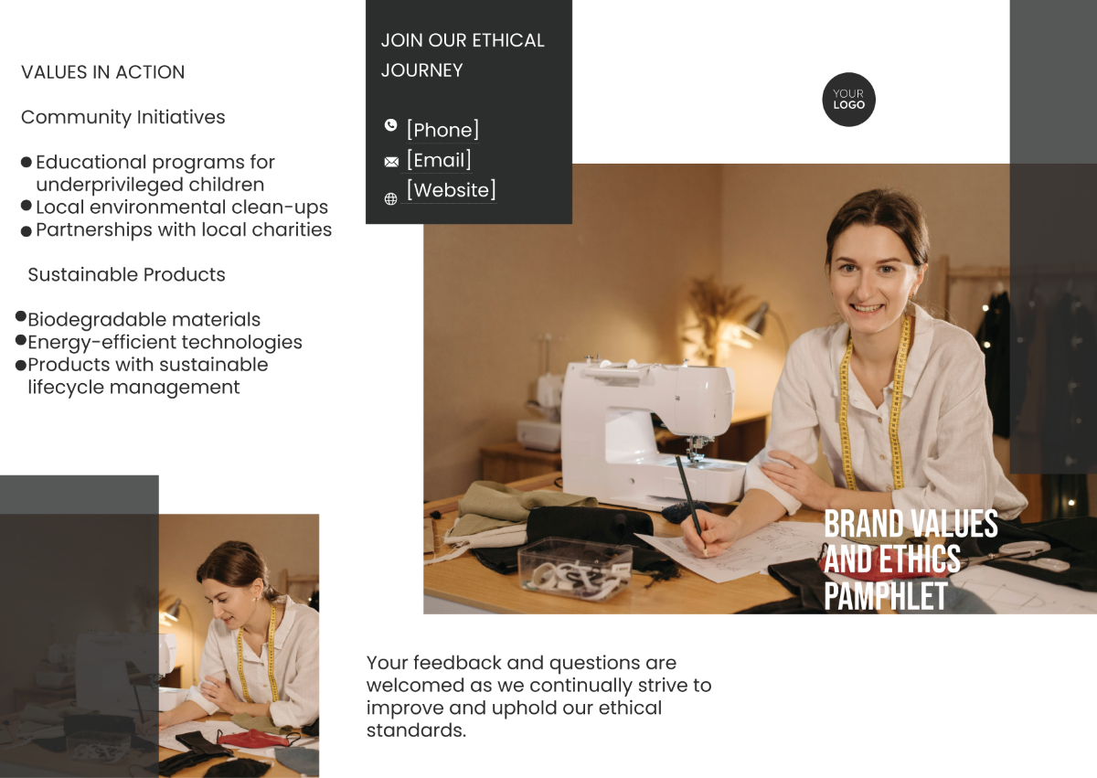 Brand Values and Ethics Pamphlet Template