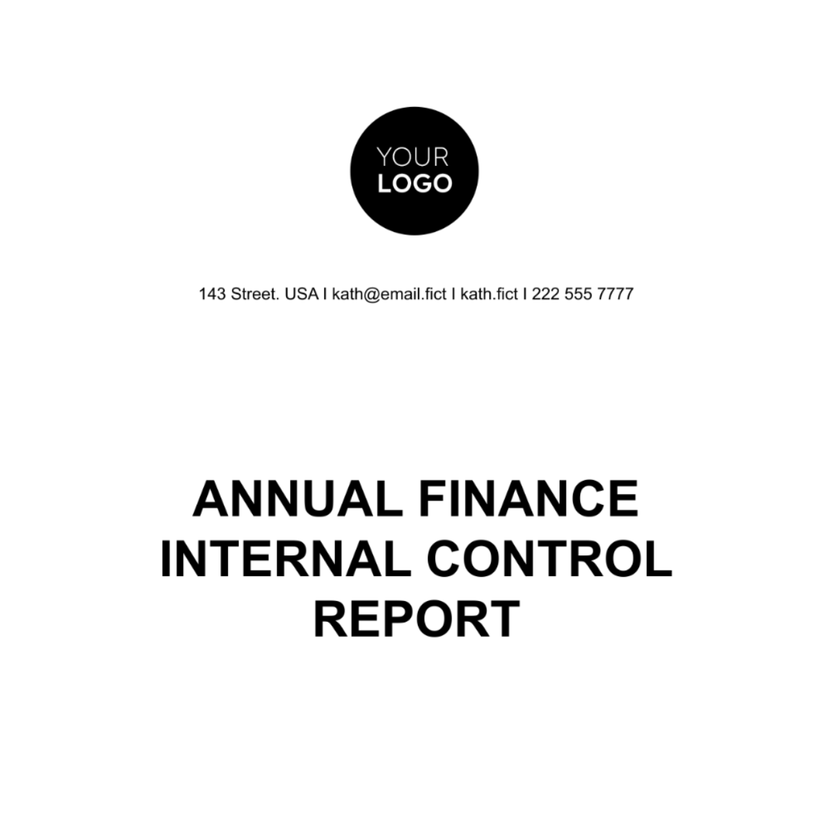 Annual Finance Internal Control Report Template