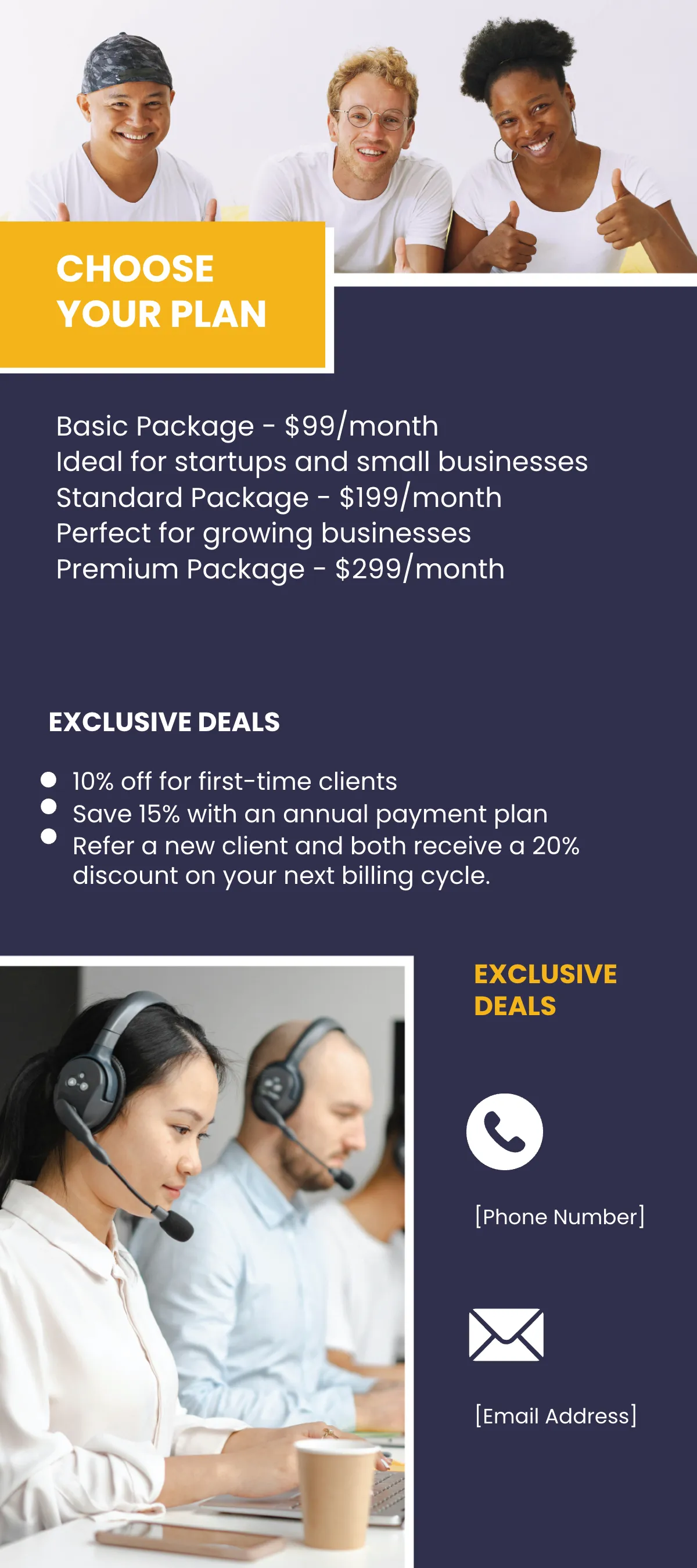 Free Pricing Structure Rack Card Template to Edit Online