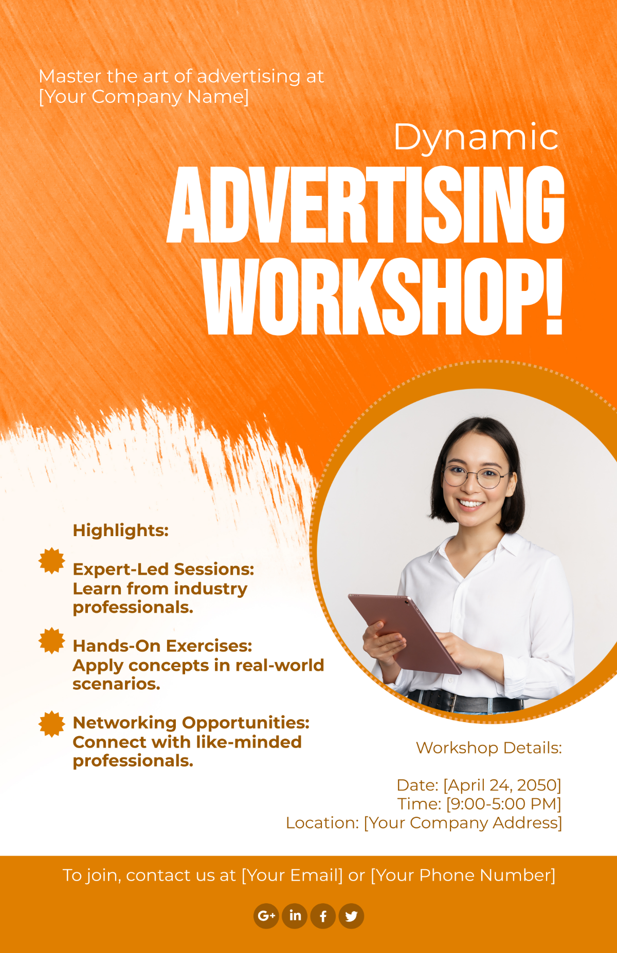Advertising Workshop Poster Template