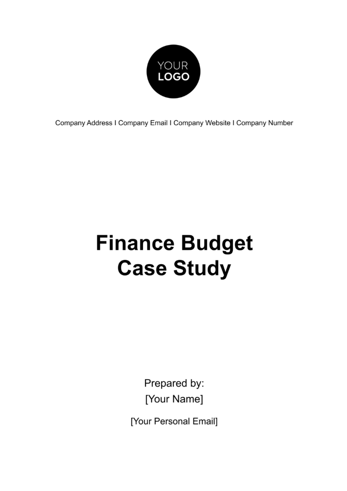 Finance Budget Case Study Template